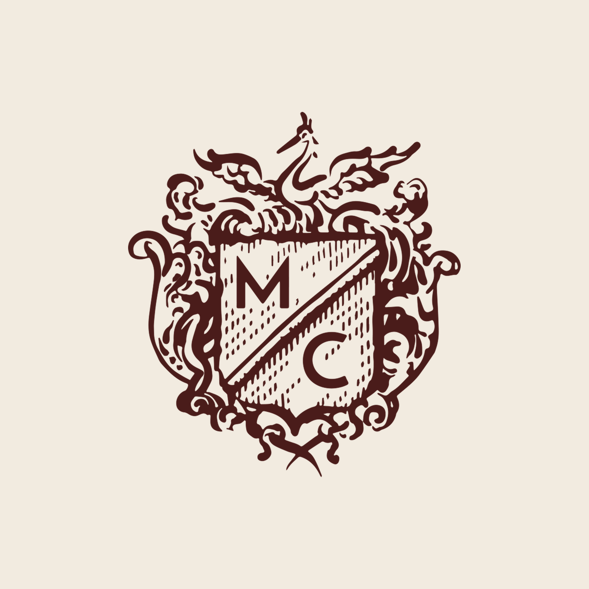 Crest — Bordeaux on cream · square